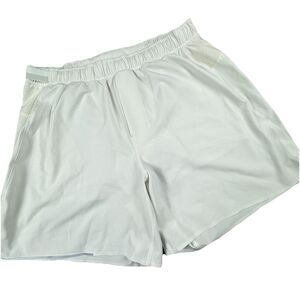 Lululemon Surge Short Men L White Lined Performance 6” Gym Running Pockets